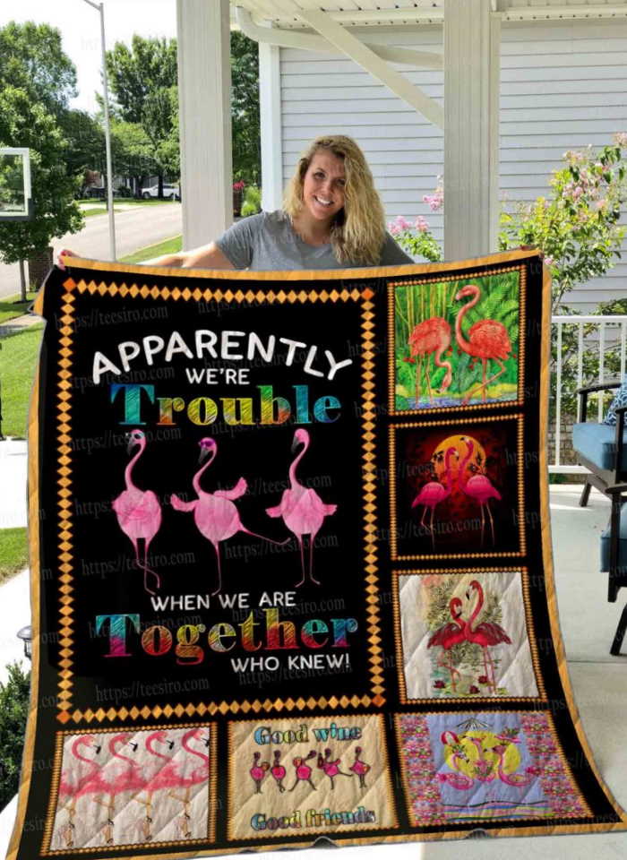 Flamingo Besties 3D Quilt Blanket