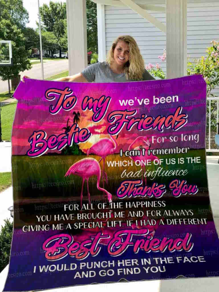 Flamingo Bff 3D Quilt Blanket