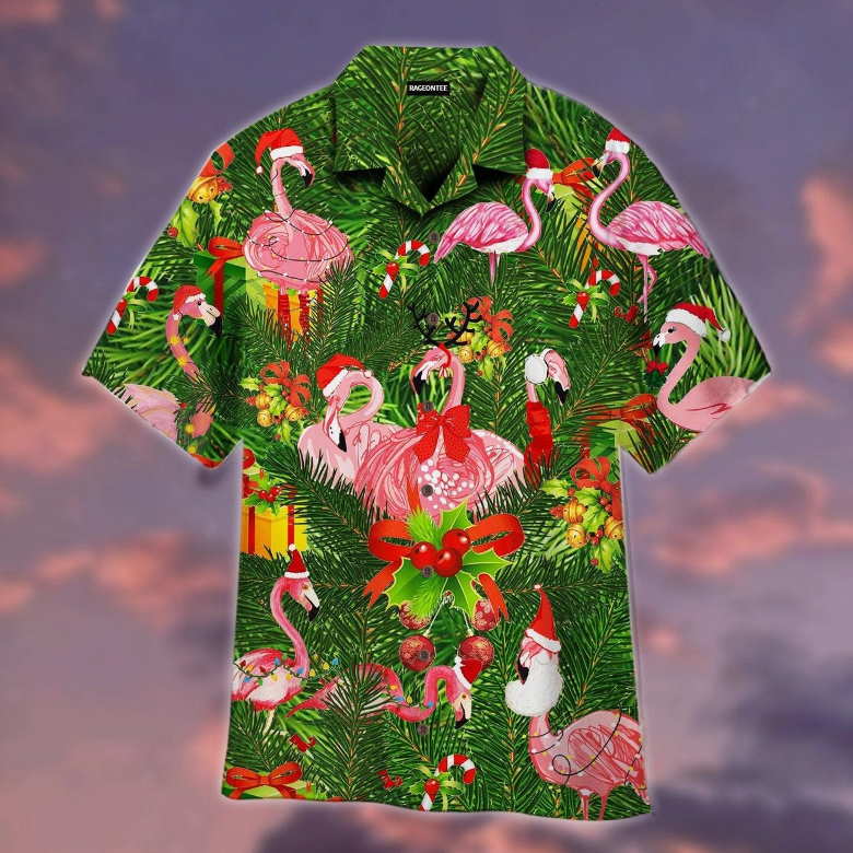 Flamingo Merry Christmas Hawaiian Shirt