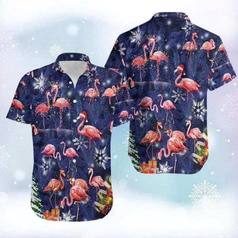 Flamingo On Christmas Hawaiian Shirt