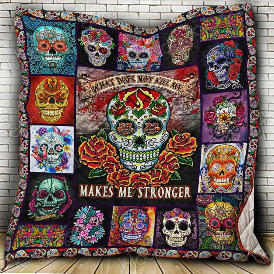 Flower Skull 3D Quilt Blanket