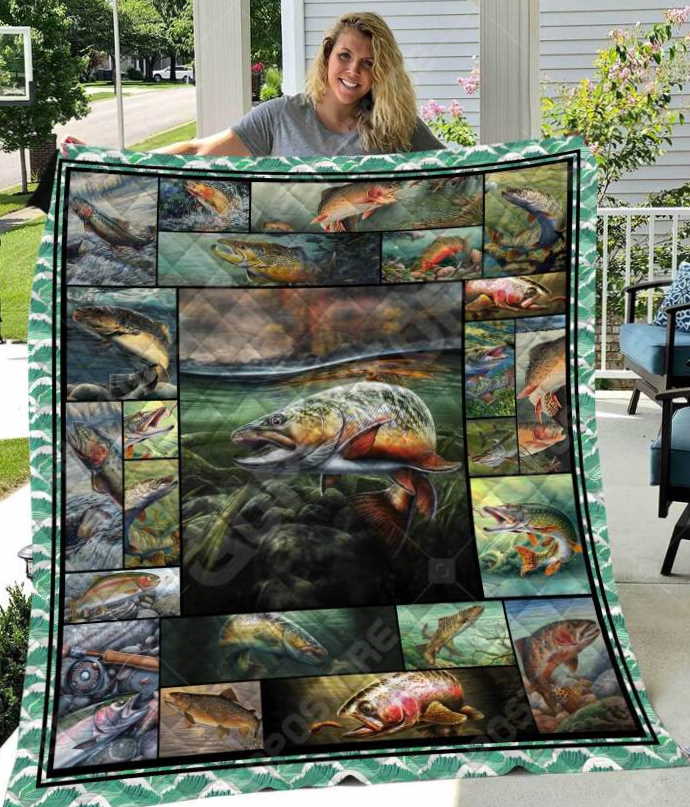 Fly Fishing Art Like 3D Customized Quilt Blanket