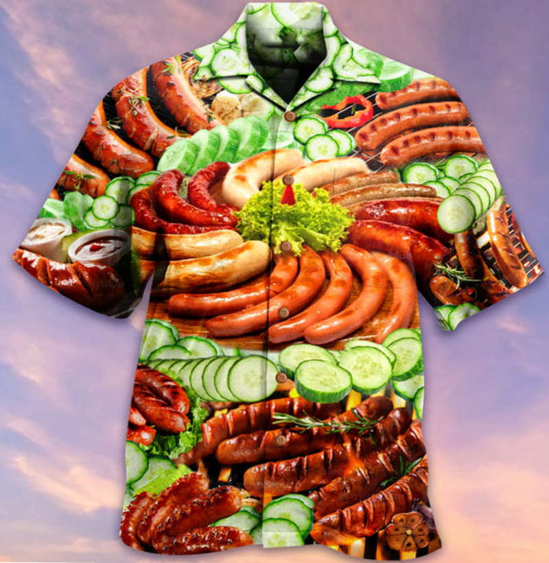 Food Life Is Better With Hot Dog Salad Hawaiian Shirt