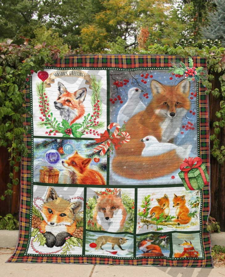 Foxseason Greeting 3D Quilt Blanket