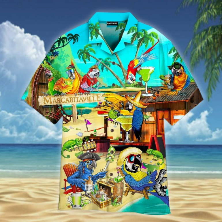 Funny Parrot In Summer Beach Party Hawaiian Shirt