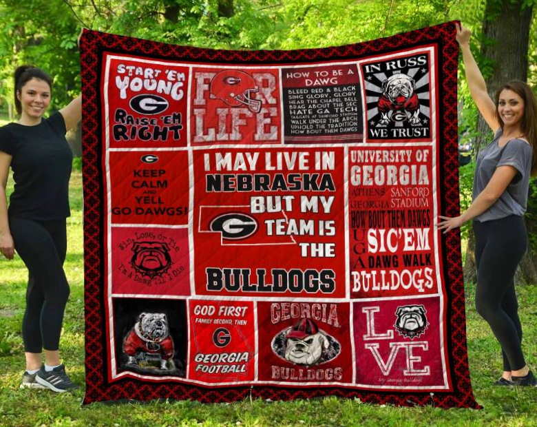 Georgia Bulldogs Nebraska 3D Customized Quilt Blanket