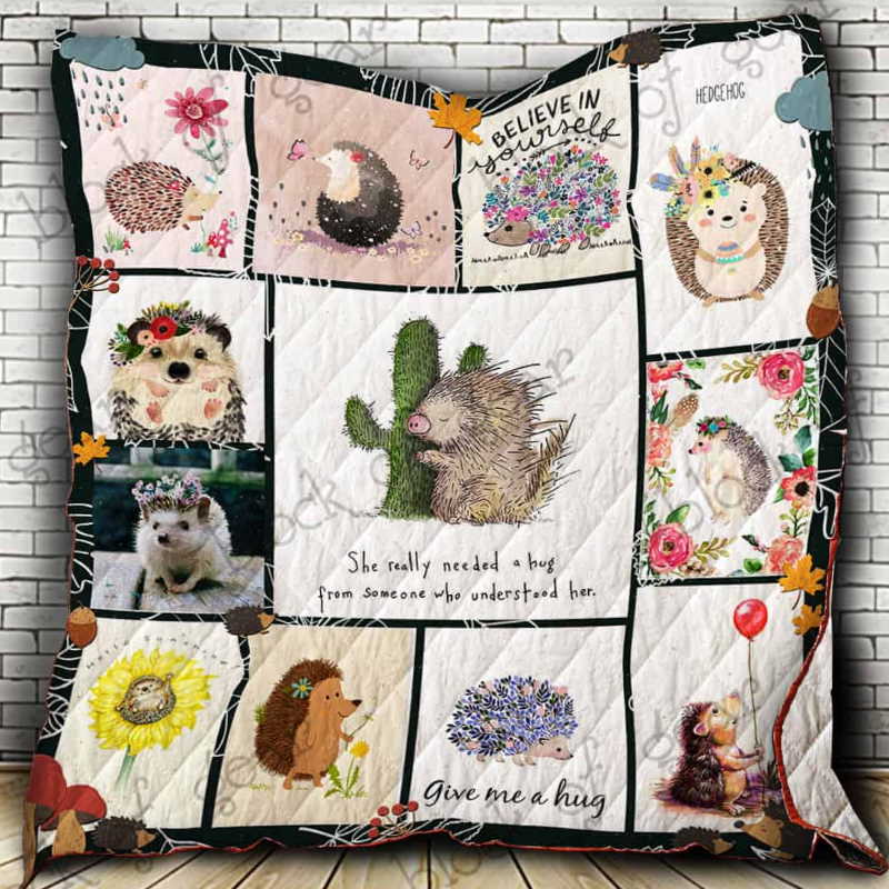 Give Me Hug Hedgehog 3D Quilt Blanket