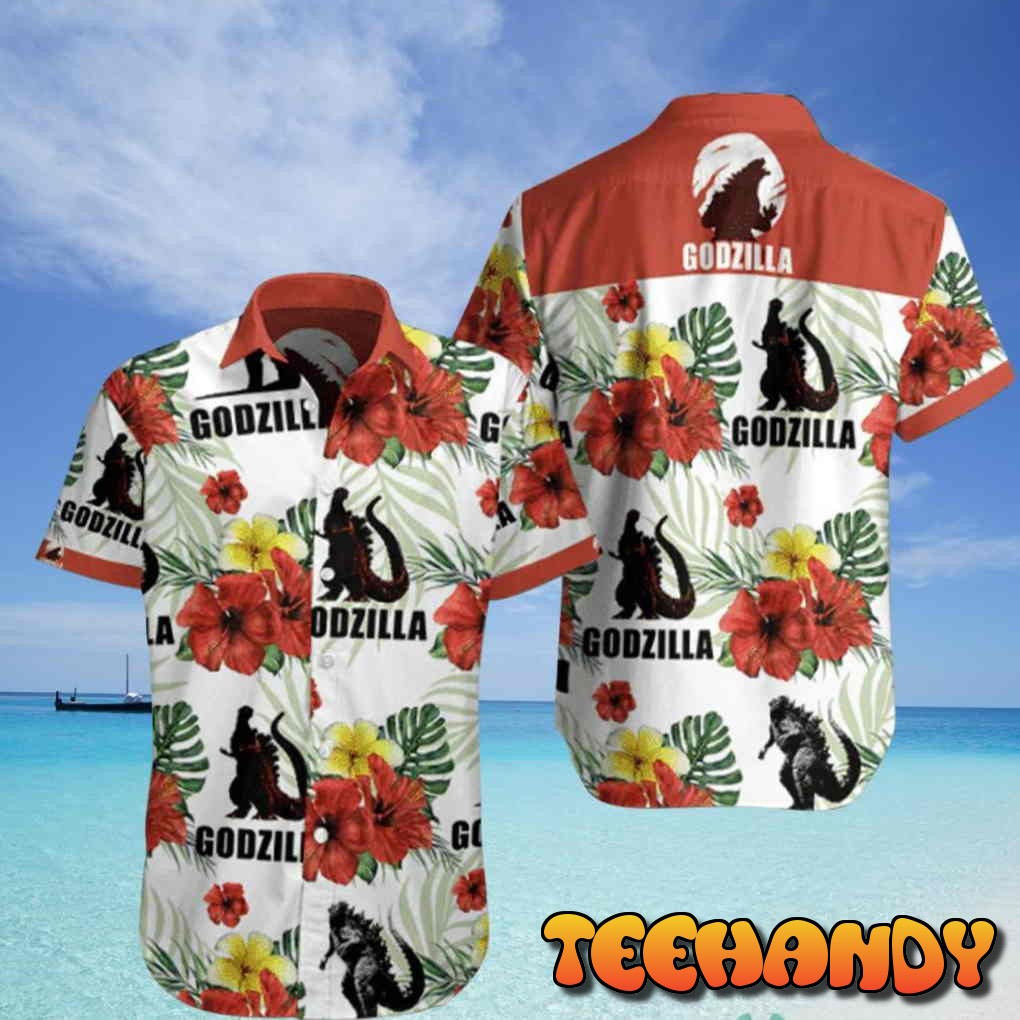 Godzilla Floral Tropical Hawaiian Shirt