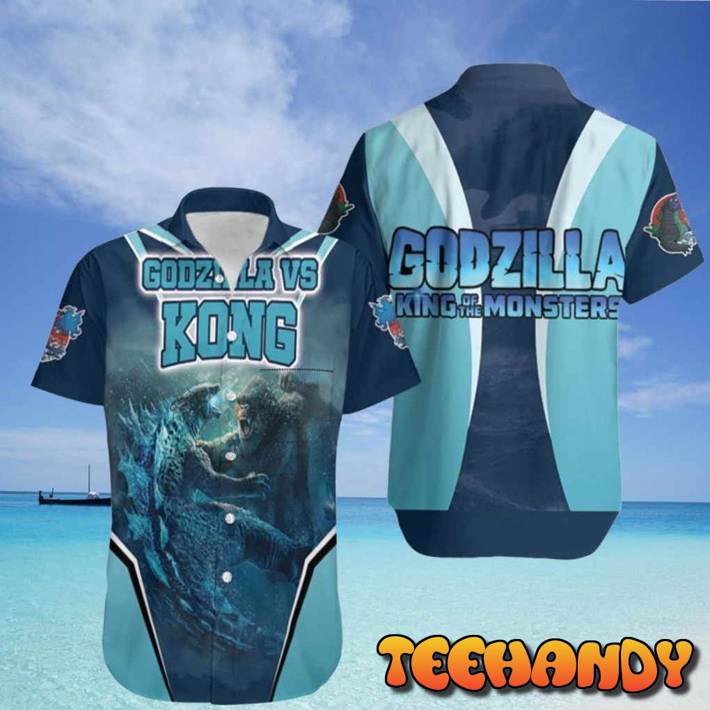 Godzilla Vs Kong Fighting Under Ocean Godzilla vs Kong Hawaiian Shirt