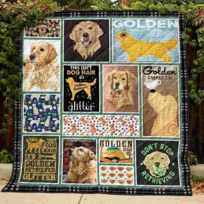 Golden Retriever Don’T Stop Retrieving Quilt Blanket