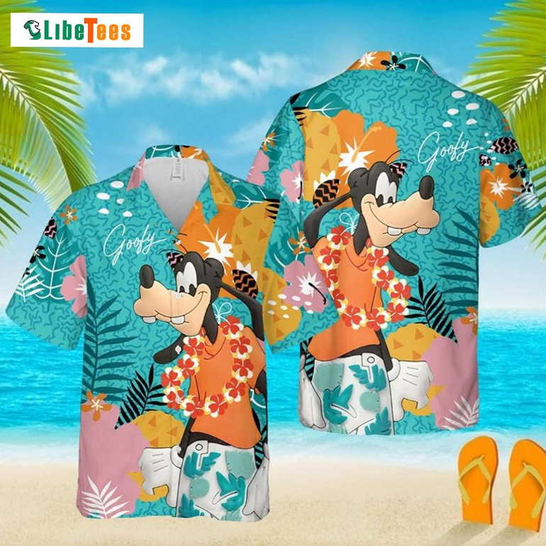 Goofy Dog Disney Tropical Forest, Disney Hawaiian Shirt