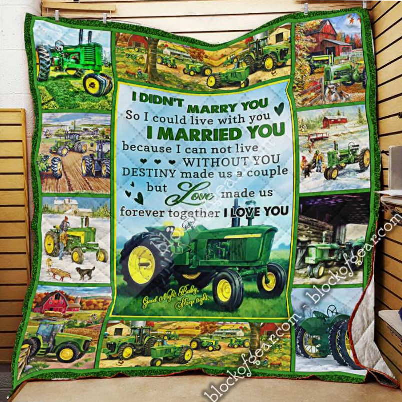 Green Tractor 3D Quilt Blanket