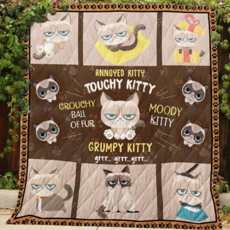 Grumpy Cat Grr 3D Customized Quilt Blanket