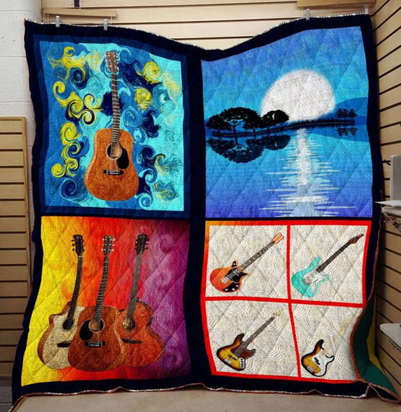 Guitar Style Fabric Cover 3D Customized Quilt Blanket