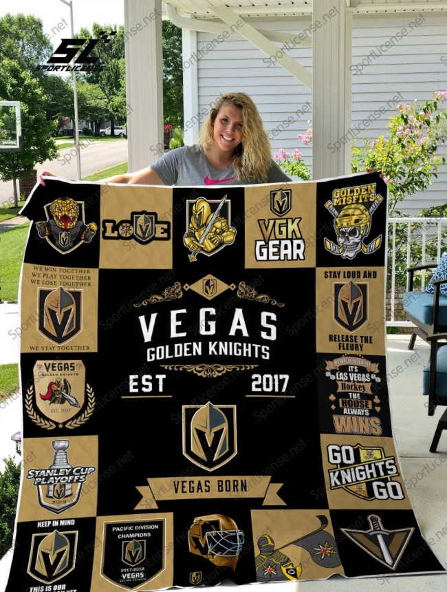 H Vegas Golden Knights 3D Quilt Blanket