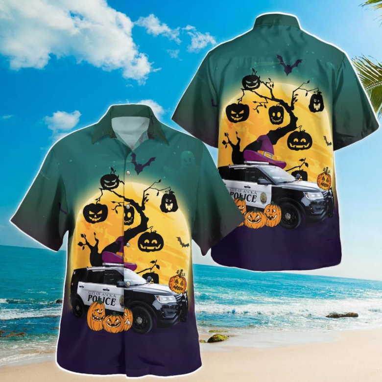 Halloween Anoka Minnesota Anoka Police Department Aloha Summer Hawaiian Shirt