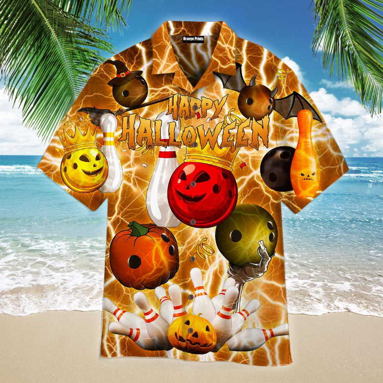 Halloween Bowling Party Hawaiian Shirt