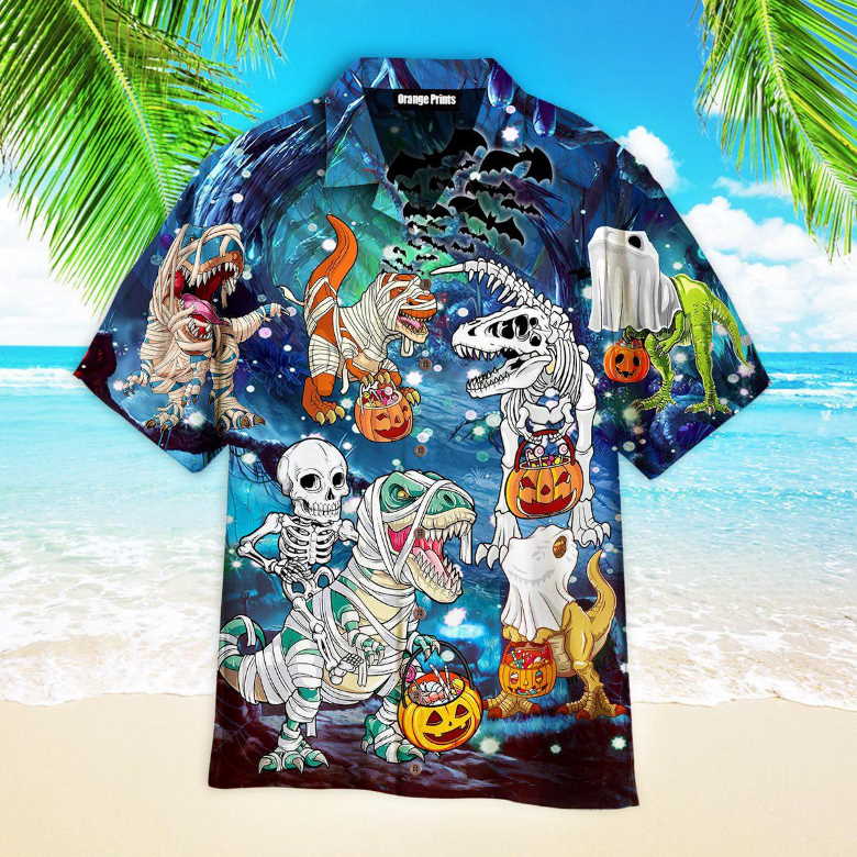 Halloween Dinosaur Scary Night Hawaiian Shirt