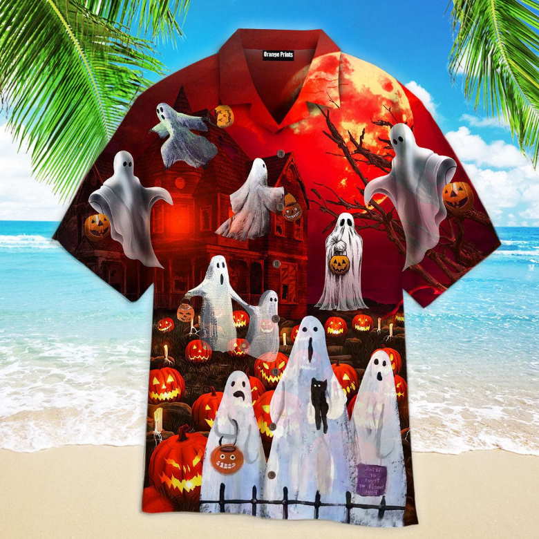 Halloween Ghost Night Hawaiian Shirt