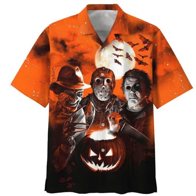 Happy Halloween Jason Voorhees Print Hawaiian Shirt