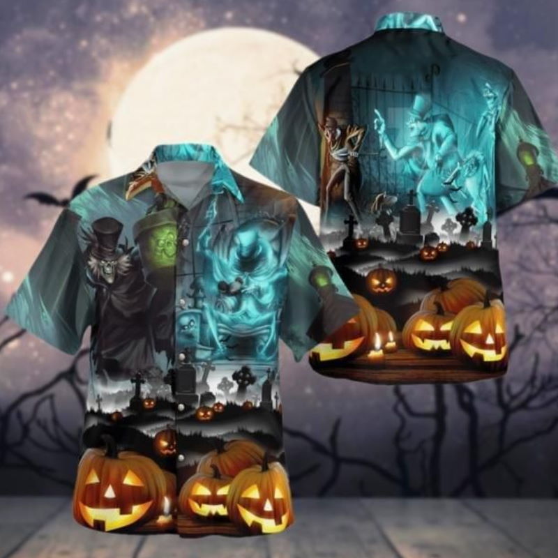 Happy Halloween Print Hawaiian Shirt