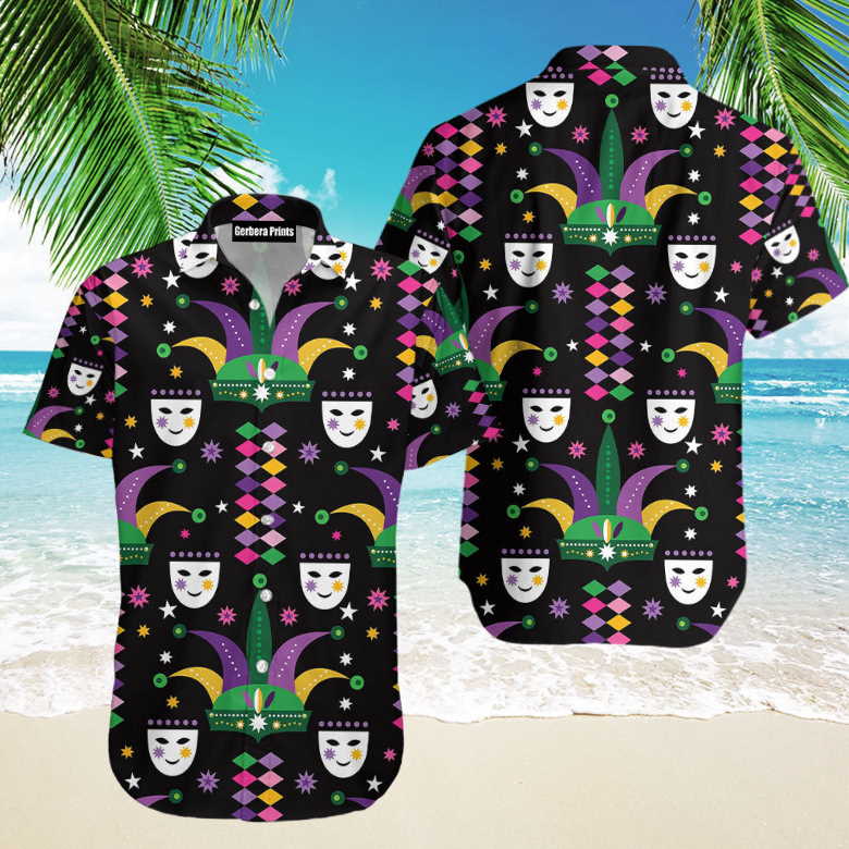 Happy Mardi Gras Carnival Pattern Aloha Hawaiian Shirts