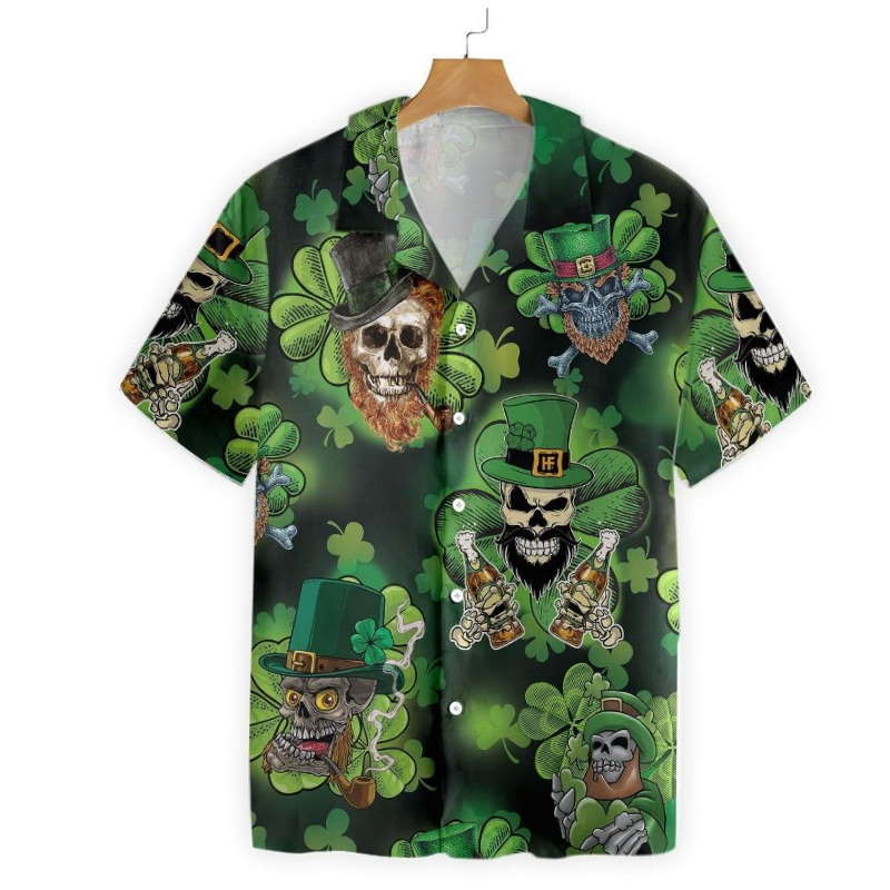 Happy St Patrick_s Day Beer Print Hawaiian Shirt