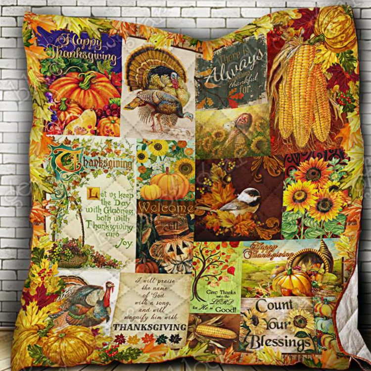 Happy Thanksgiving 3D Quilt Blanket