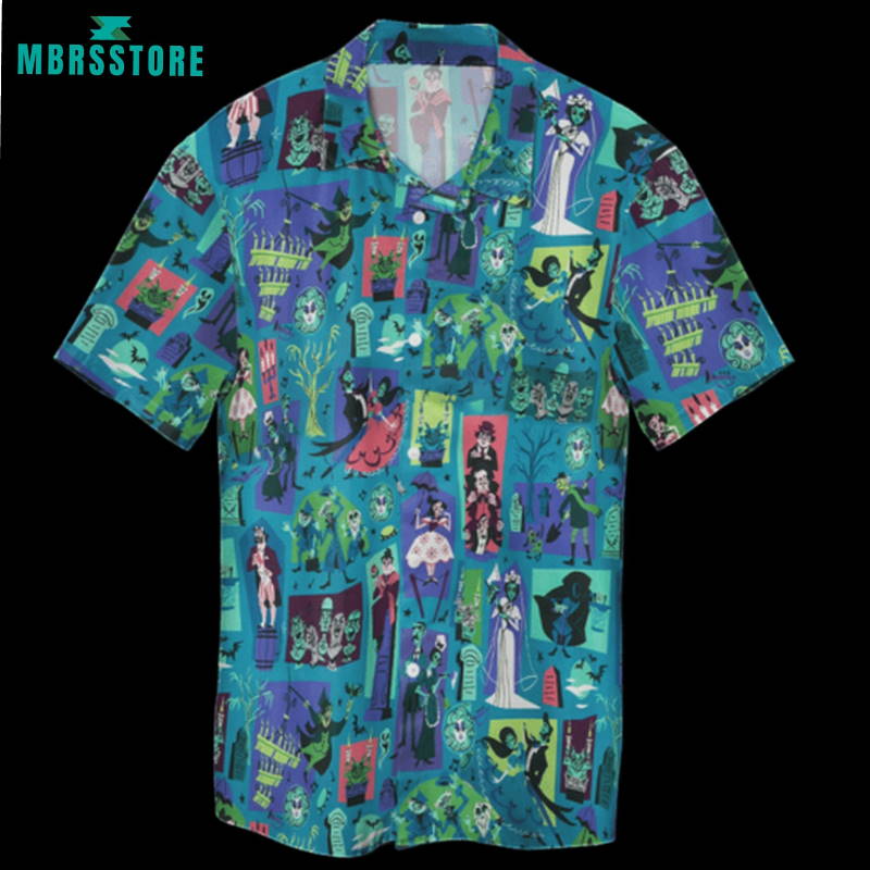 Haunted Mansion Funny Summer Beach Trip Family Summer Button Up Hawaiian Shirt