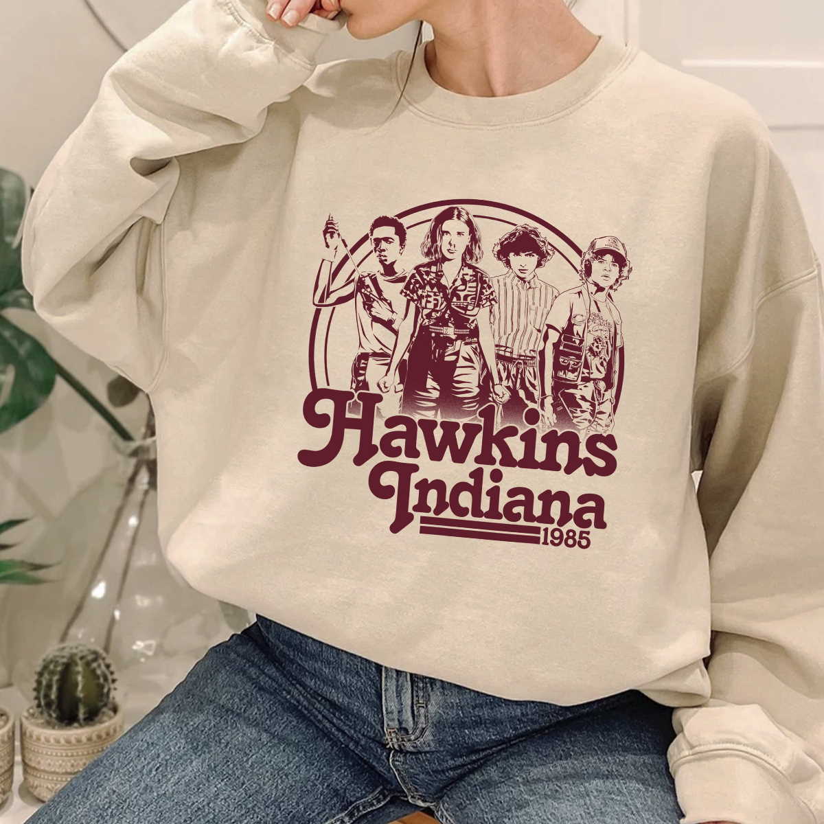 Hawkins Indiana 1985 Sweatshirt The Upside Down Hawkins Middle School Series Shirt