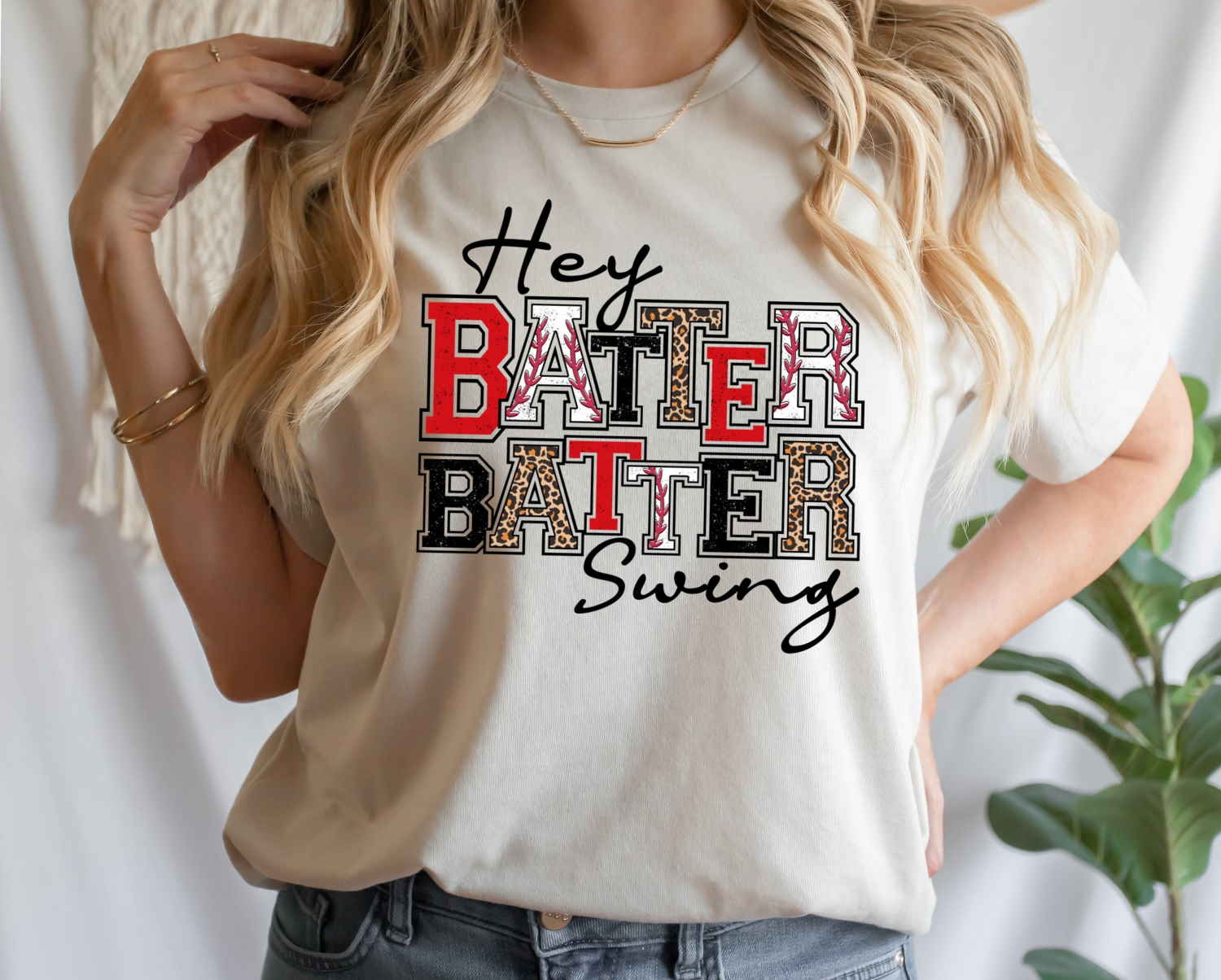 Hey Batter Batter Swing Baseball T-Shirt, Leopard Baseball Game Shirt