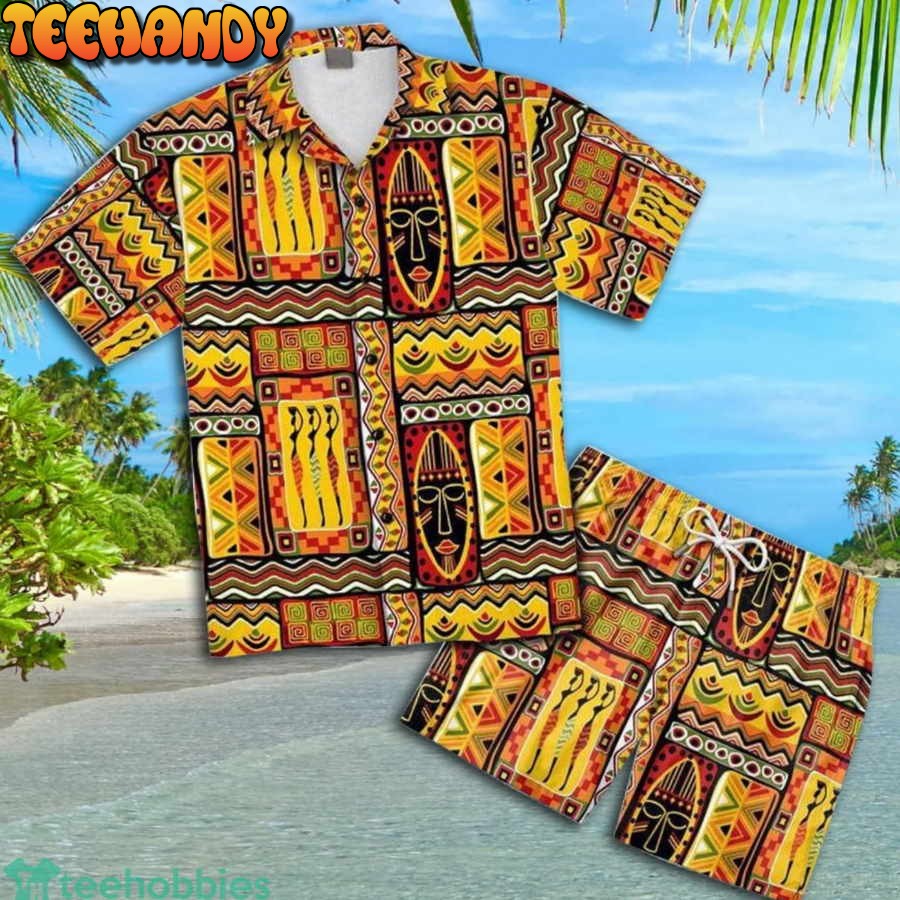 Hippie African Short Sleeve Hawaiian Shirt And Short