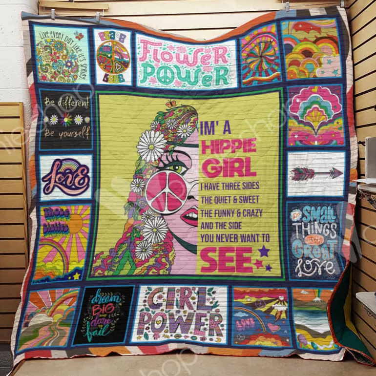 Hippie Girl 3D Customized Quilt Blanket