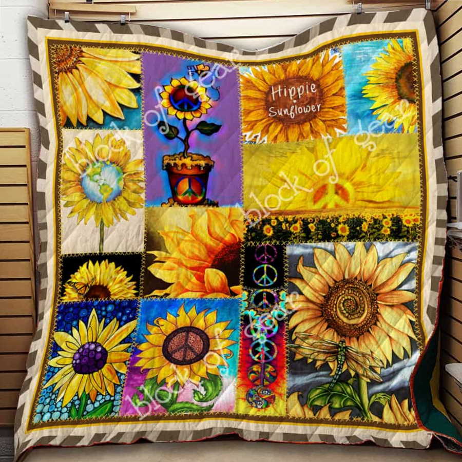 Hippie Sunflower 3D Quilt Blanket