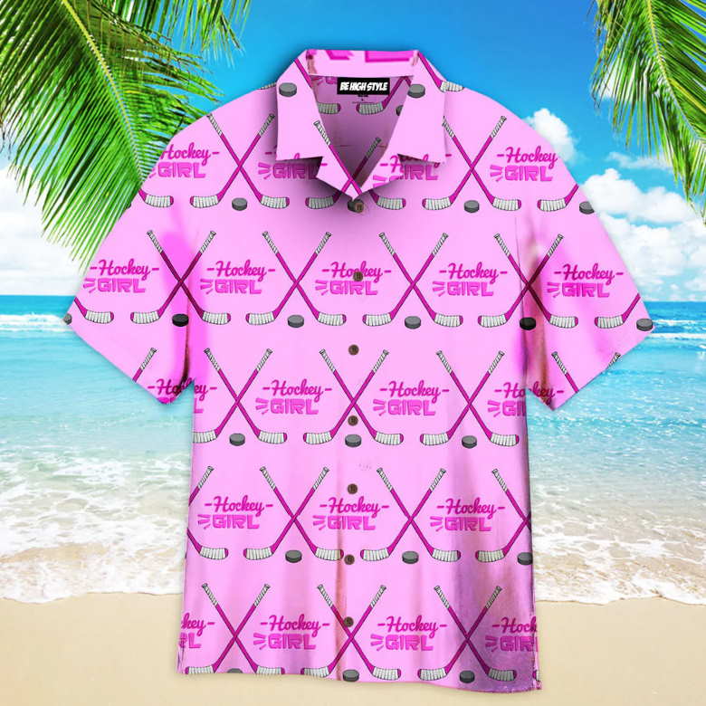 Hockey Girl Aloha Hawaiian Shirt