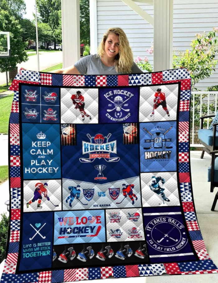 Hockey It Takes Ball 3D Quilt Blanket