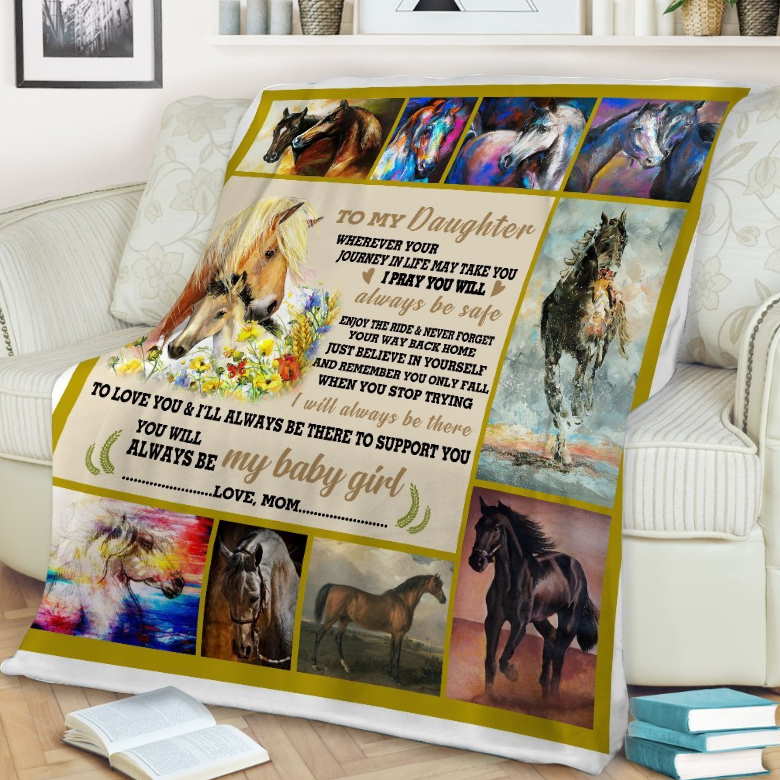 Horse To My Daughter All Over Print 3D Quilt Blanket