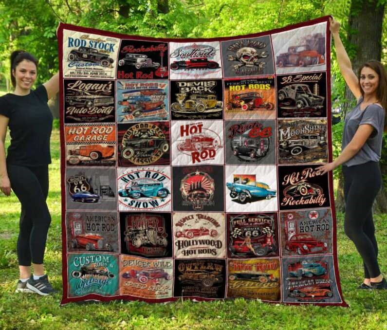 Hot Rods 3D Customized Quilt Blanket