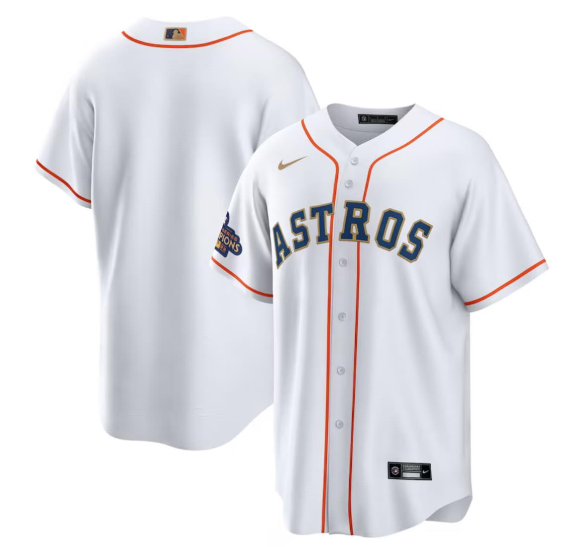 Houston Astros Nike White 2023 Gold Collection Jersey