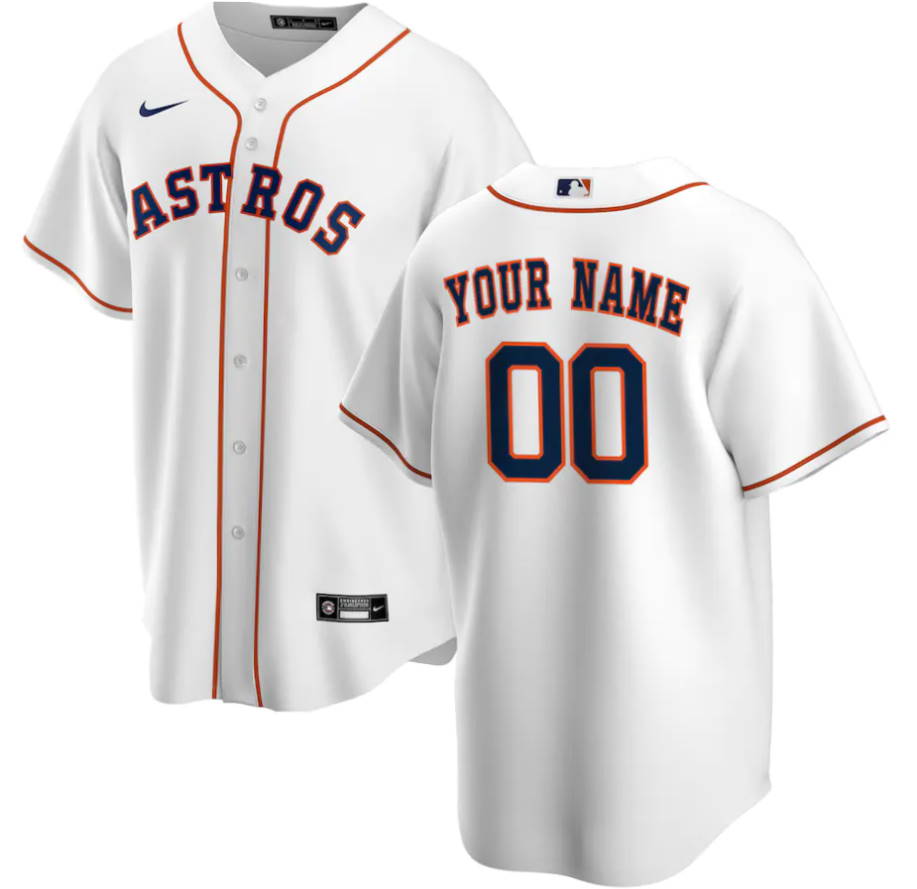 Houston Astros White Home Replica Custom Jersey