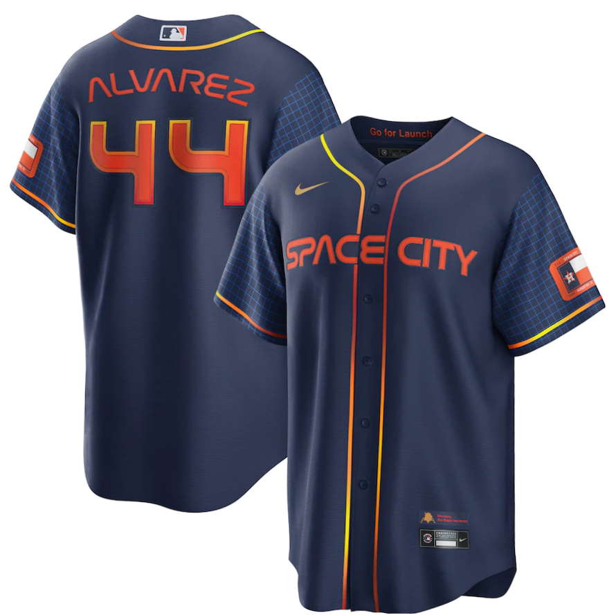 Houston Astros Yordan Alvarez Navy 2022 City Connect Replica Player Jersey