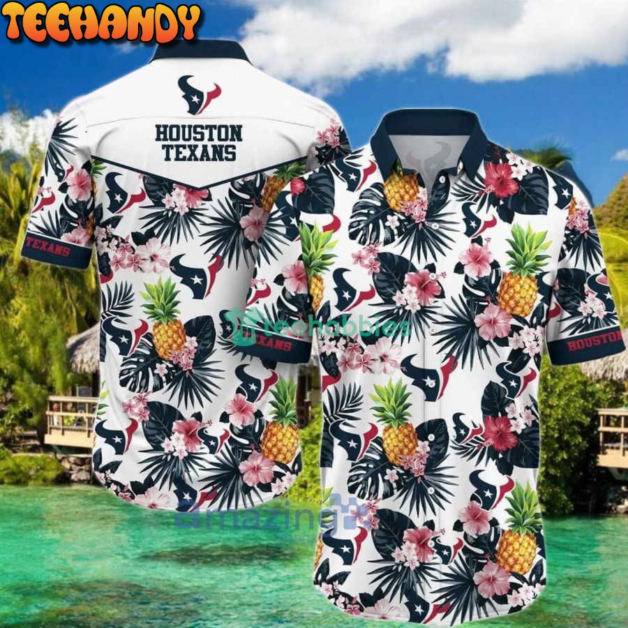 Houston Texans NFL Pineapple Tropical Pattern Hawaiian Shirt And Short