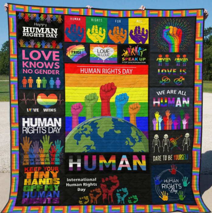 Human Rights Day 3D Customized Quilt Blanket