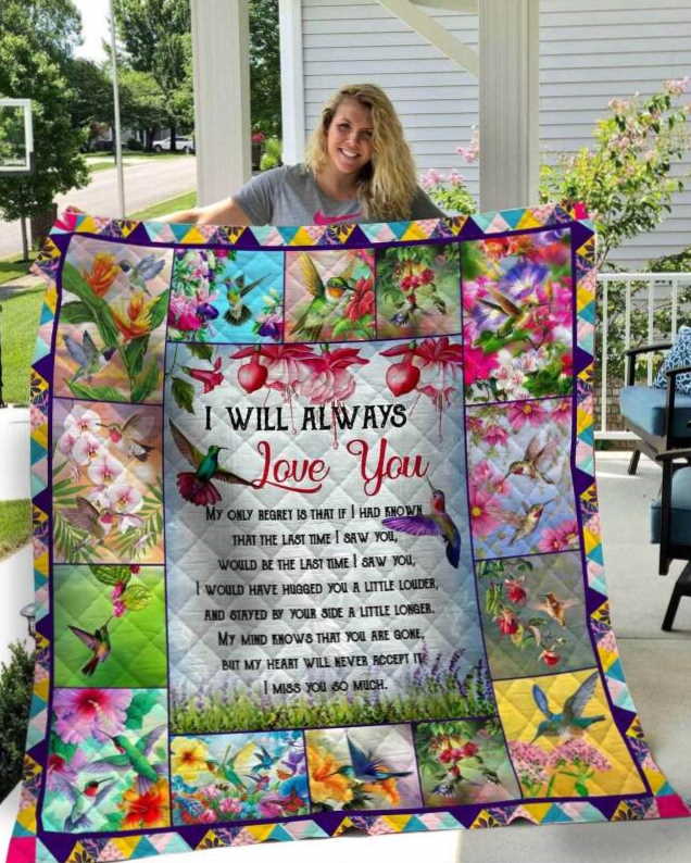 Hummingbird I Will Always Love You 3D Quilt Blanket