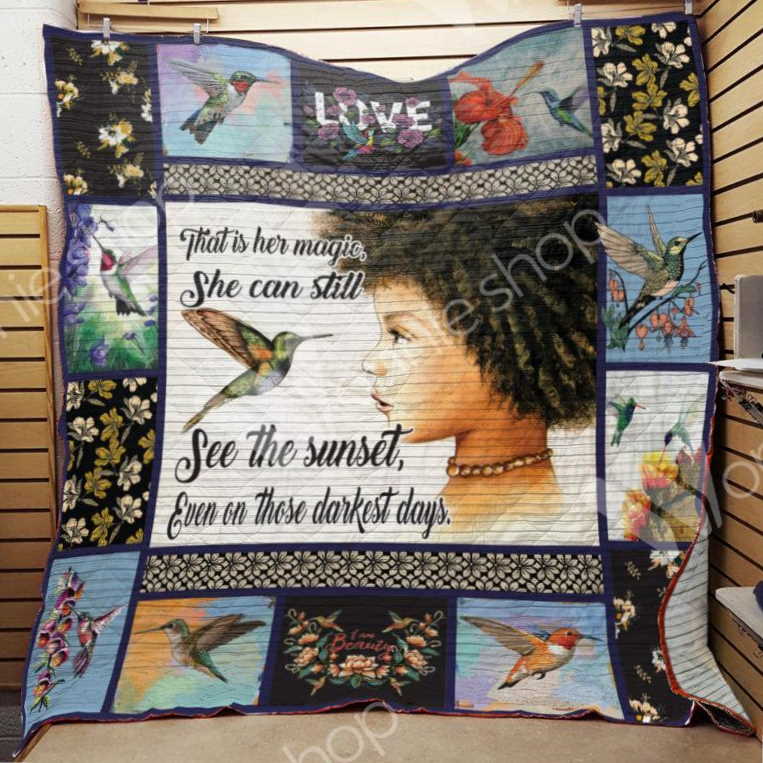 Hummingbird See The Sunset 3D Quilt Blanket