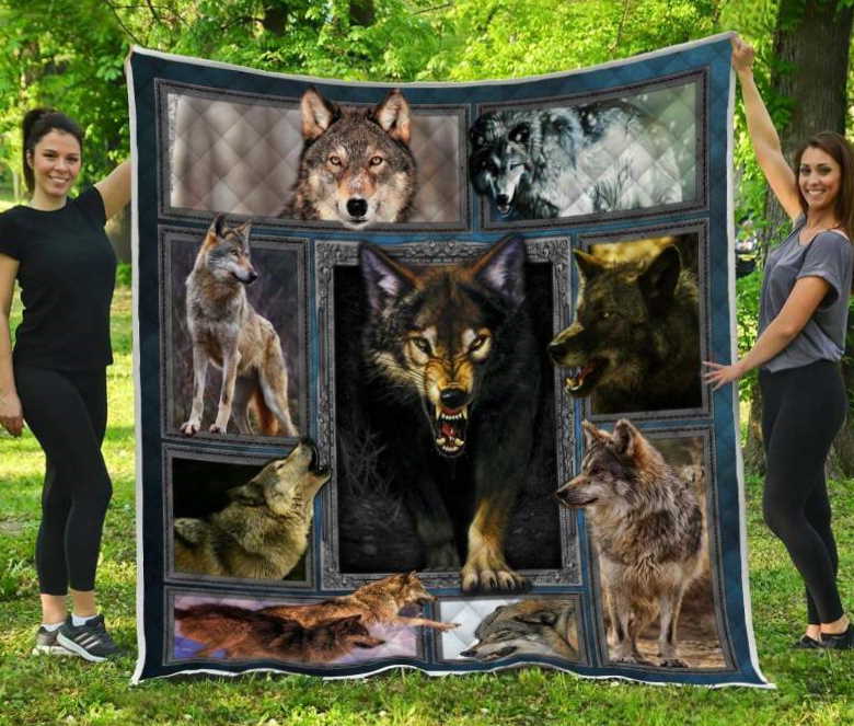 Hungry Wolf 3D Quilt Blanket