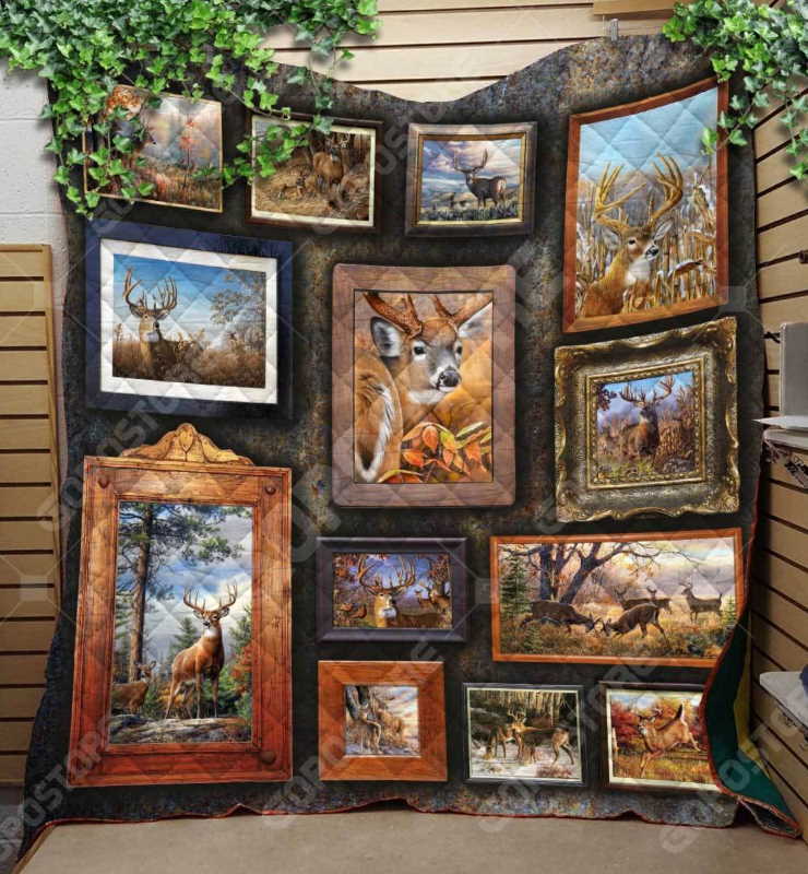 Hunting Deer Art Collection 3D Customized Quilt Blanket