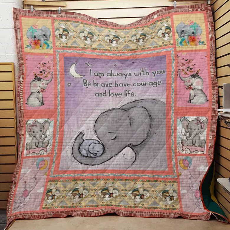 I Am Always With You Elephant 3D Customized Quilt Blanket