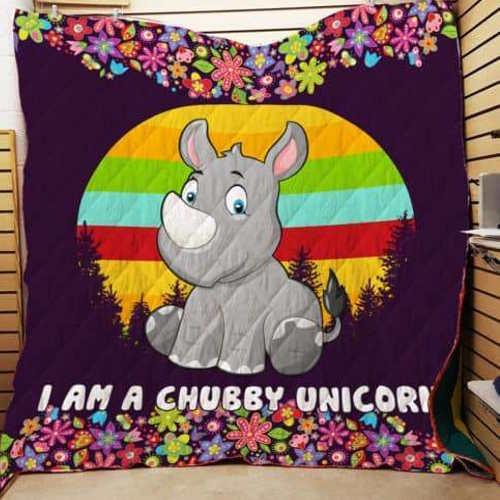 I Am Chubby Unicorn Quilt Blanket