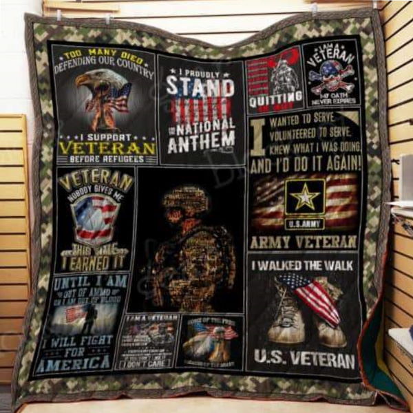 I Amproud U.S. Veteran Customize Quilt Blanket